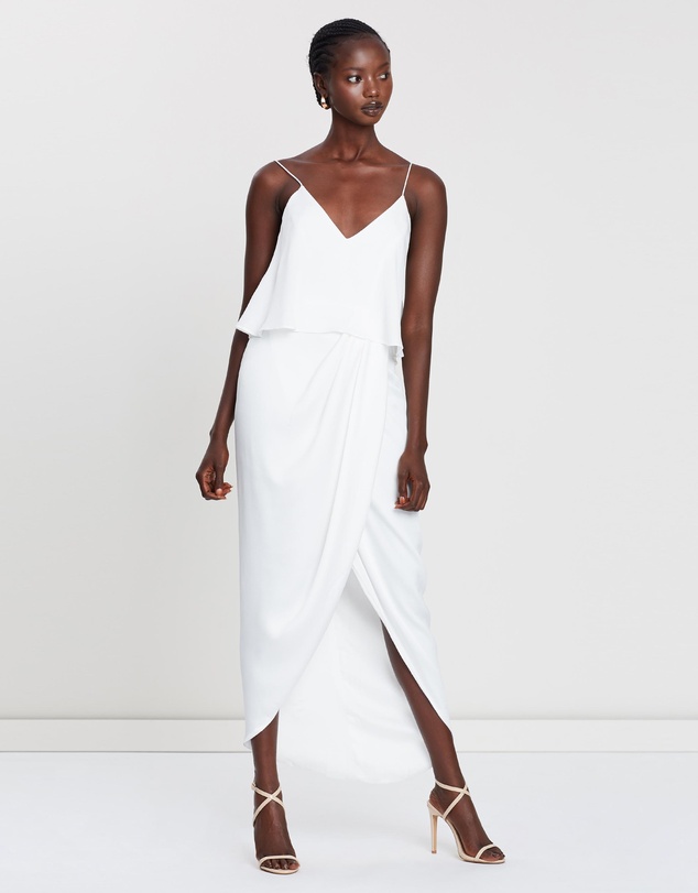 Shona Joy - Draped Cocktail Frill Dress