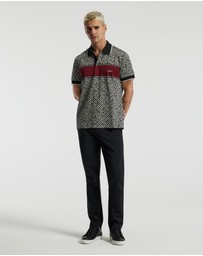 Calibre - Chest Panel Jacquard Polo Wine