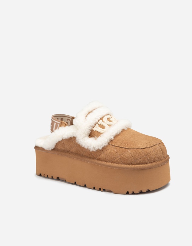 Ozwear Connection Uggs - Ugg Violet Matelassé Shearling Super Platform (6cm) Slipper (Elastic Logo) (Detachable Feature)