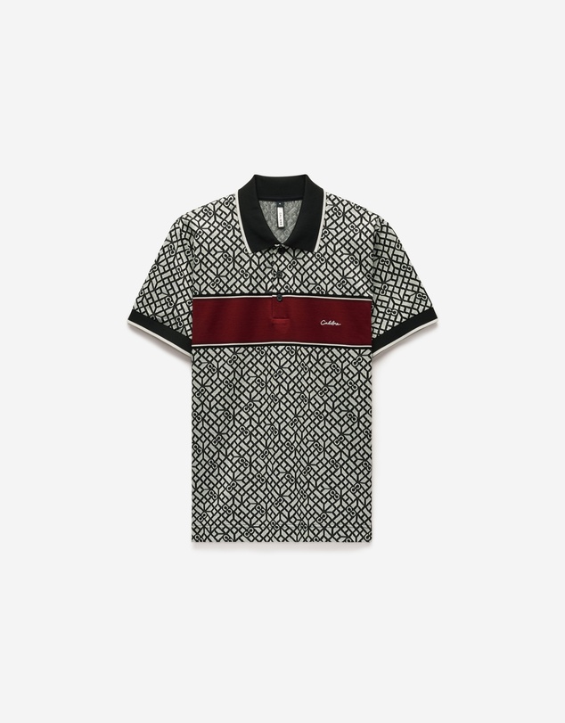 Calibre - Chest Panel Jacquard Polo Wine