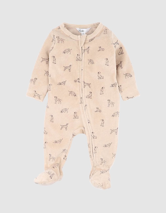 Bebe by Minihaha - Otto Velour Zip Onesie - Babies
