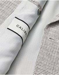 Calibre - Thatch Check Linen Blazer White