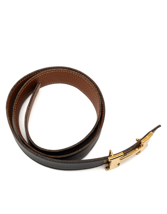 Pre-Loved by Azura Reborn - Pre-Loved Box Calf and Togo Constance H Reversible Belt