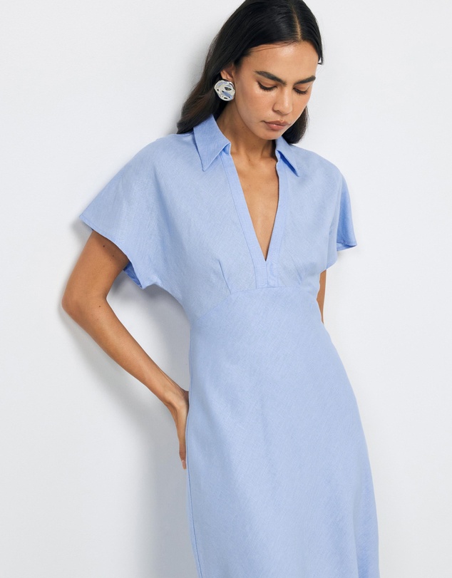 AERE - Evelina Linen Midi Dress
