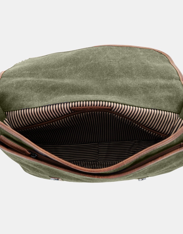 Pierre Cardin - Pierre Cardin Canvas Laptop Satchel Bag