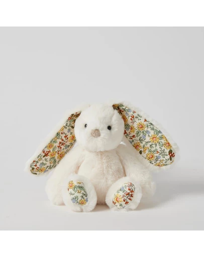 Jiggle and Giggle - Floral White Bunny Rattle Small