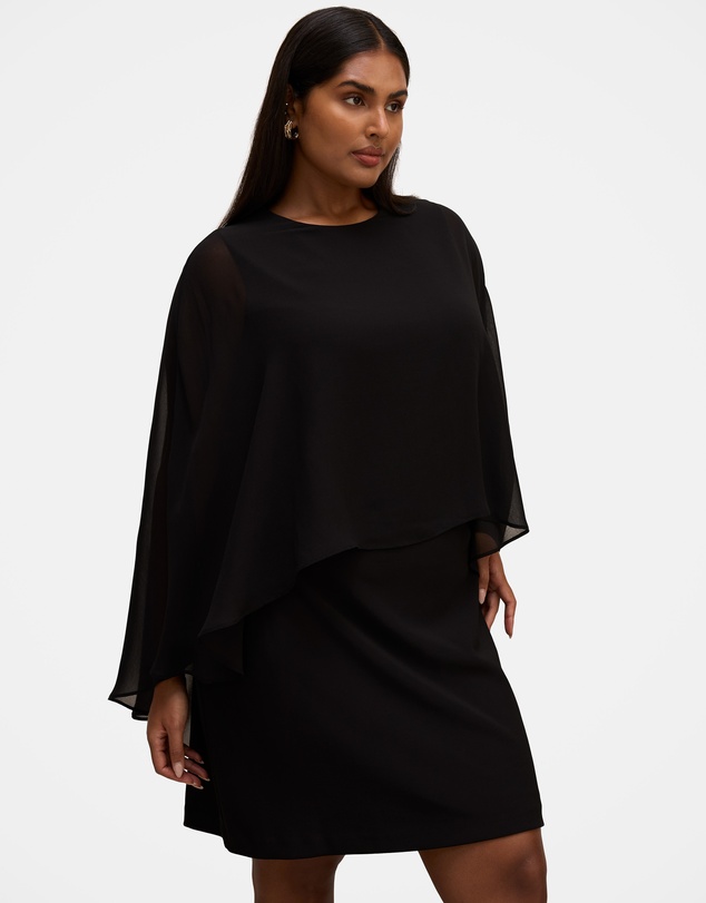 Forever New Curve - Irena Curve Sheer Cape Mini Dress