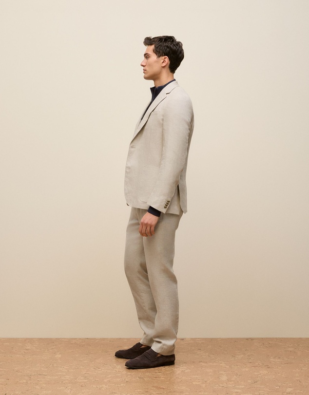 Trenery - Regular Fit Belgian Linen Blazer in Flax