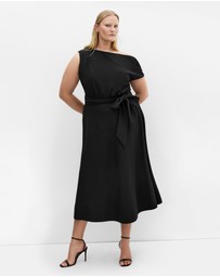 City Chic - Plus size Kate Off Shoulder Midi Dress - black