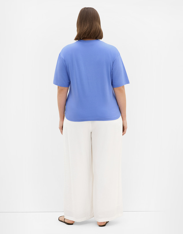 City Chic - Plus size Oversized Crew Neck Tee - cornflower