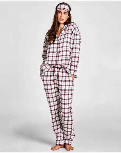 Hunkemoller - Long Flannel Twill Check Pyjama Set