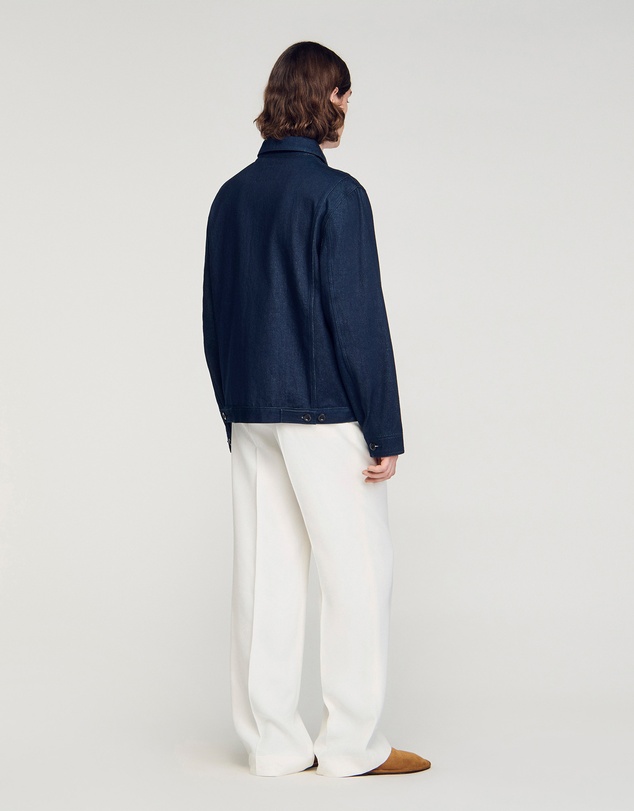 Sandro - Worker Oversize Raw Denim Jacket