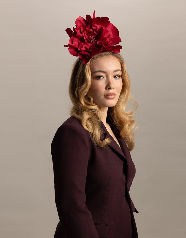 Morgan & Taylor - Cindy Fascinator in Burgundy Red