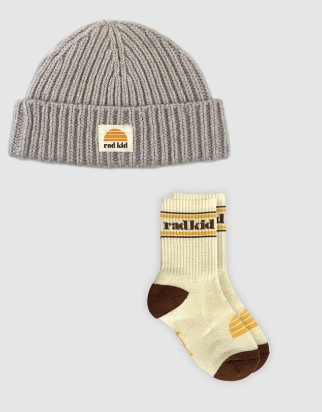 Banabae - Rad Kid Merino Beanie and Socks Bundle - Oat