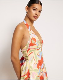 AERE - Brooke Linen Halter Midi Dress