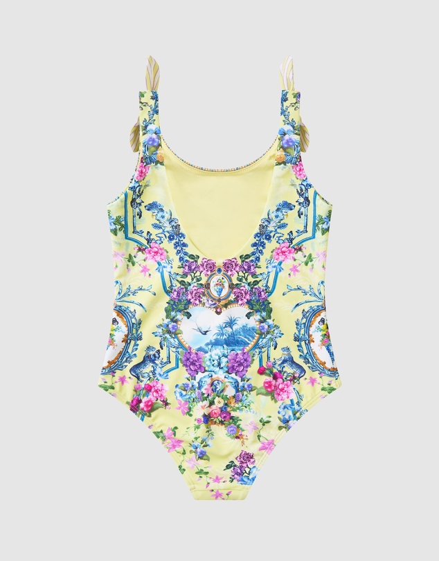 Camilla - Neck Tie Round Shoulder One Piece Round - Kids