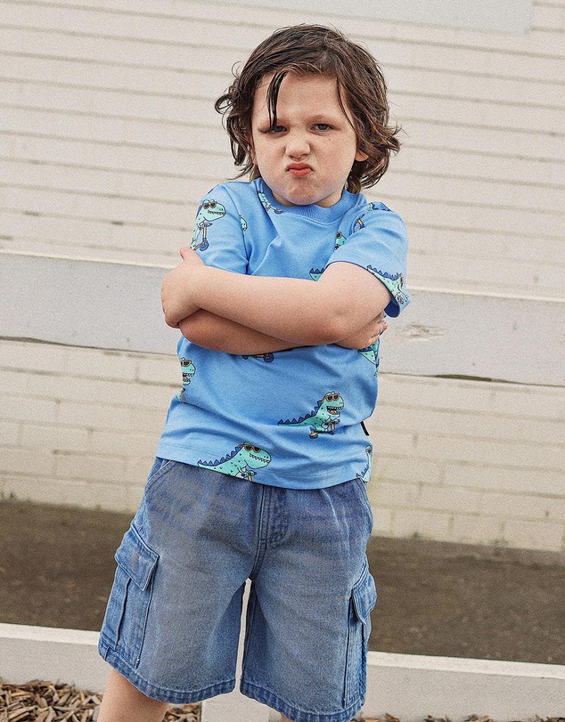 Rock Your Kid - Devo Denim Cargo Shorts - Kids