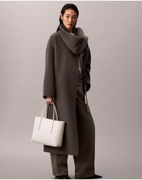 Calvin Klein - Allover Monogram Logo Small Tote Bag with Pouch