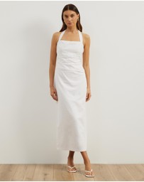Atmos&Here - Bec Halter Neck Linen Blend Midi Dress