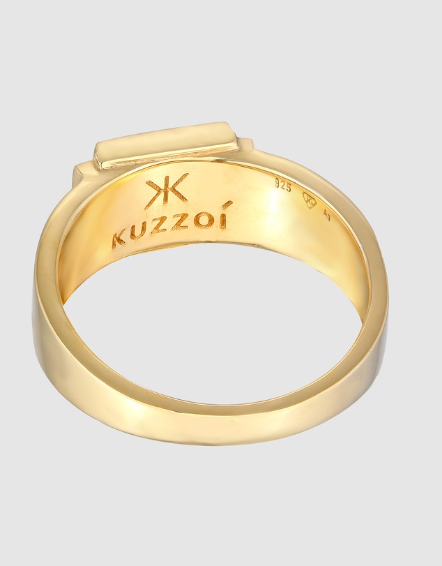 Kuzzoi - ICONIC EXCLUSIVE - Signet Ring in Gold-Plated 925 Sterling Silver