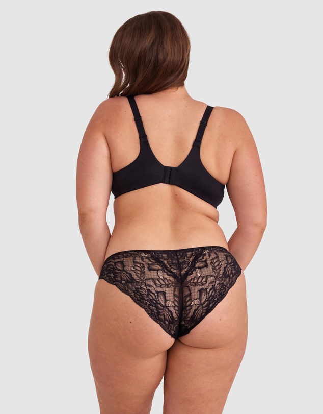 Bras N Things - Smooth Comfort Lace Bikini Knicker - Black