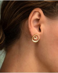 Ottoman Hands - Dalia Twist GoldStud Earrings
