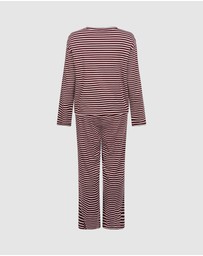 Hunkemoller - Long Sleeve Cotton Jersey Stripe PJ Set