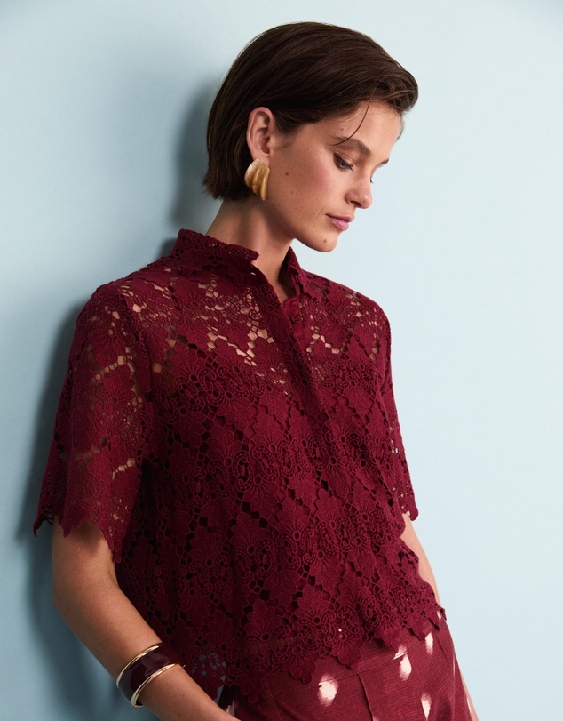 Sportscraft - Ariana Lace Cropped Shirt