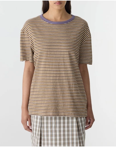 Bassike - Stripe Boyfriend T-Shirt
