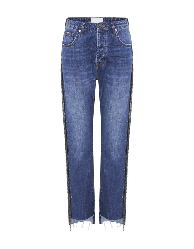 ONE TEASPOON - Bluemoon Jewelled Hooligans Mid Waist Relaxed Jeans