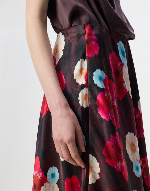 The Social Outfit - Silk Bias Skirt - Cosmic Bloom