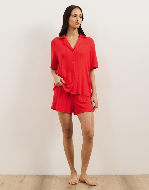 Atmos&Here - Darcey Soft Ribbed Short Sleeve Pyjama Set