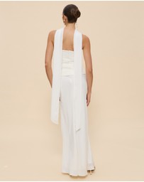CHANCERY - Renn Strapless Lace And Satin Maxi Dress with Scarf