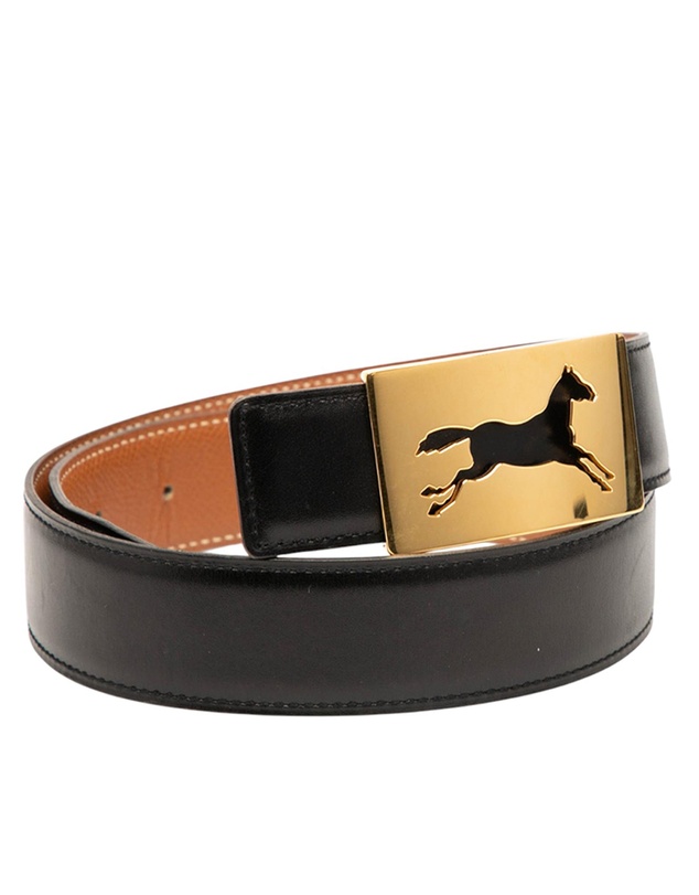 Pre-Loved by Azura Reborn - Pre-Loved Box Calf Horse Buckle Belt