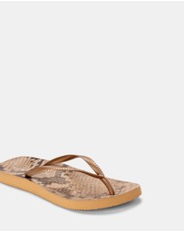 Vionic - Noosa Print Toe Post Sandal - Bronze Snake