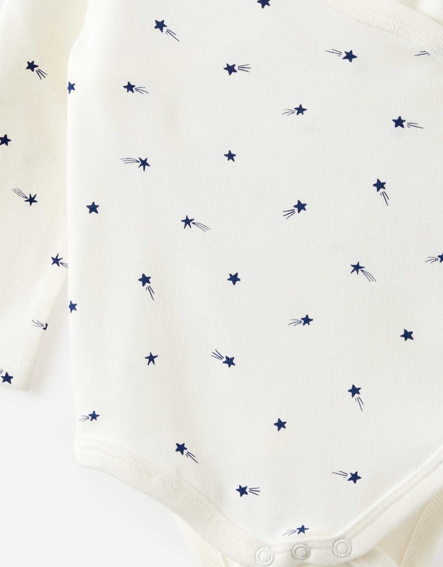 Cotton On Kids - Organic Cross Over Long Sleeve Bubbysuit