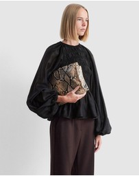 & Other Stories - Balloon-Sleeve Smocked Blouse