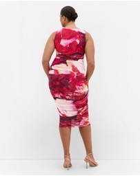 City Chic - Livia Ruched Print Skirt