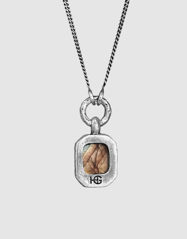 Haze & Glory - ICONIC EXCLUSIVE - Labradorite Pendant Necklace in Oxidised 925 Silver