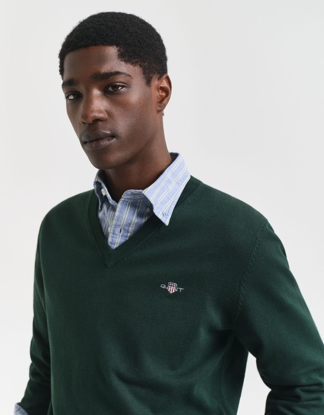 Gant - Classic Cotton V-Neck Sweater