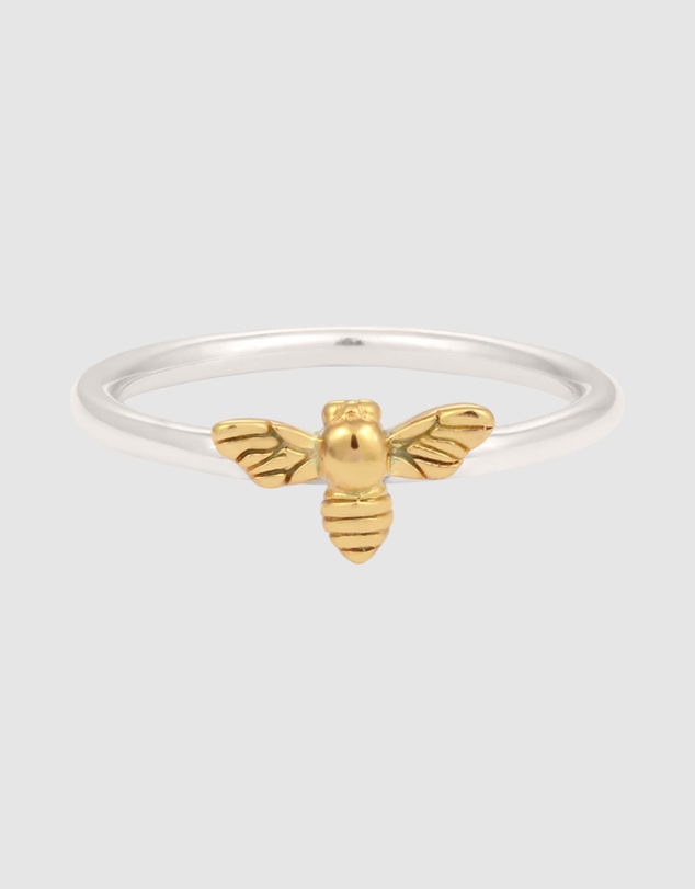 Elli Jewelry - Bee Band Ring in Gold-Plated 925 Silver