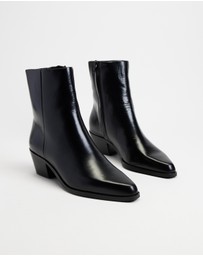 AERE - Smooth Leather Cowboy Ankle Boots