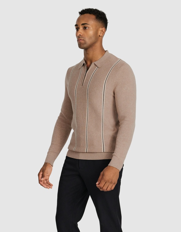 Tarocash - Cedar Stripe Zip Knit