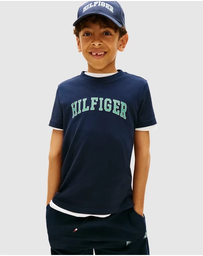 Tommy Hilfiger - Boys Logo Crew Neck Jersey T-Shirt - Teens