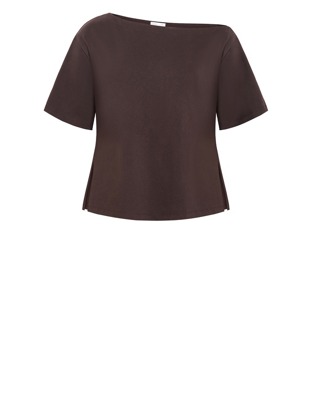 City Chic - Plus size Asymmetrical Cotton Tee - espresso