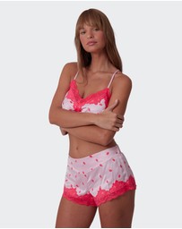 Bras N Things - Angelica Kisses Short - Print/Pink