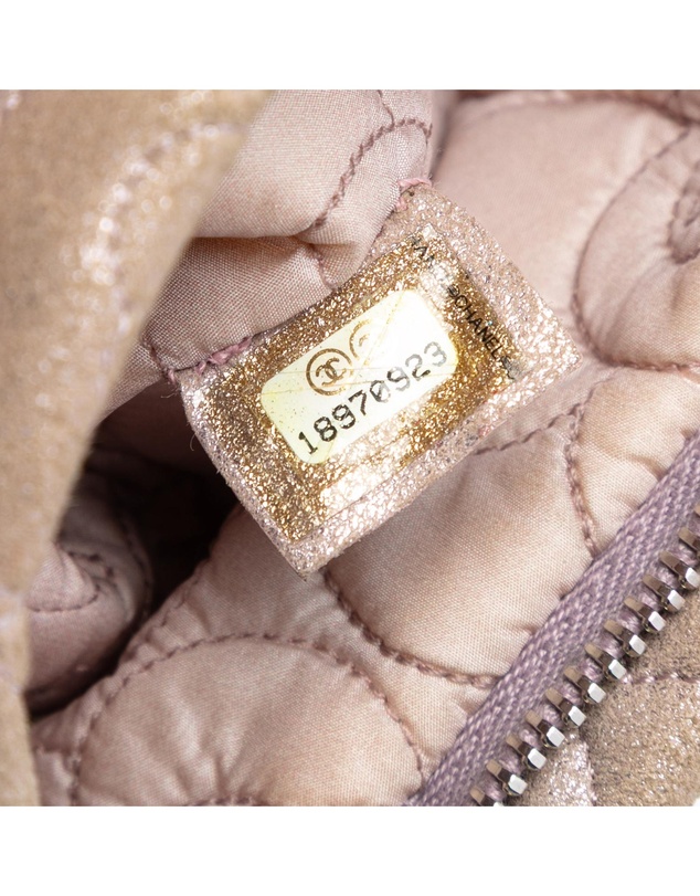 Pre-Loved by Azura Reborn - Pre-Loved Embossed Metallic Lambskin Camellia Chain Pochette