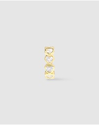 Wanderlust + Co - Heart Bezel Gold 9mm Ear Cuff