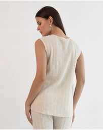Soon Maternity - Collette Linen Knit Feeding Tank