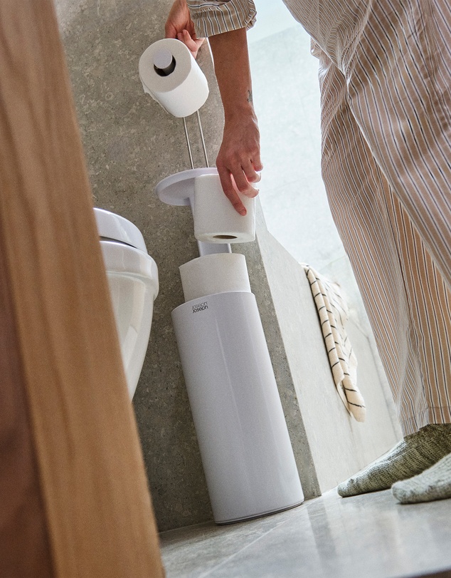 Joseph Joseph - EasyStore™ Gloss White Concealed Toilet Roll Holder